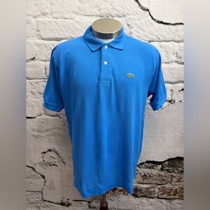 Lacoste Caiman Blue Polo 2 Button Classic Sporty Collared Shirt Casual Work